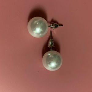 Large Faux Pearl Earrings